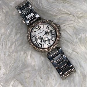 Michael Kors silver watch with diamonds